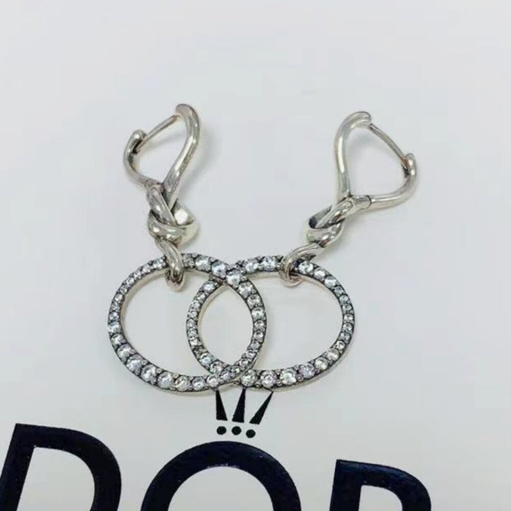 Pandora Oval Knotted Heart Drop Earrings
